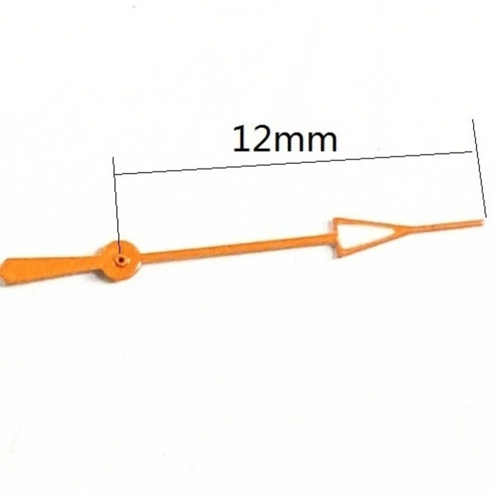 Set of 3 vibrant 12mm orange second hands by Miyota for OS10 OS20 OS30 watch movements.