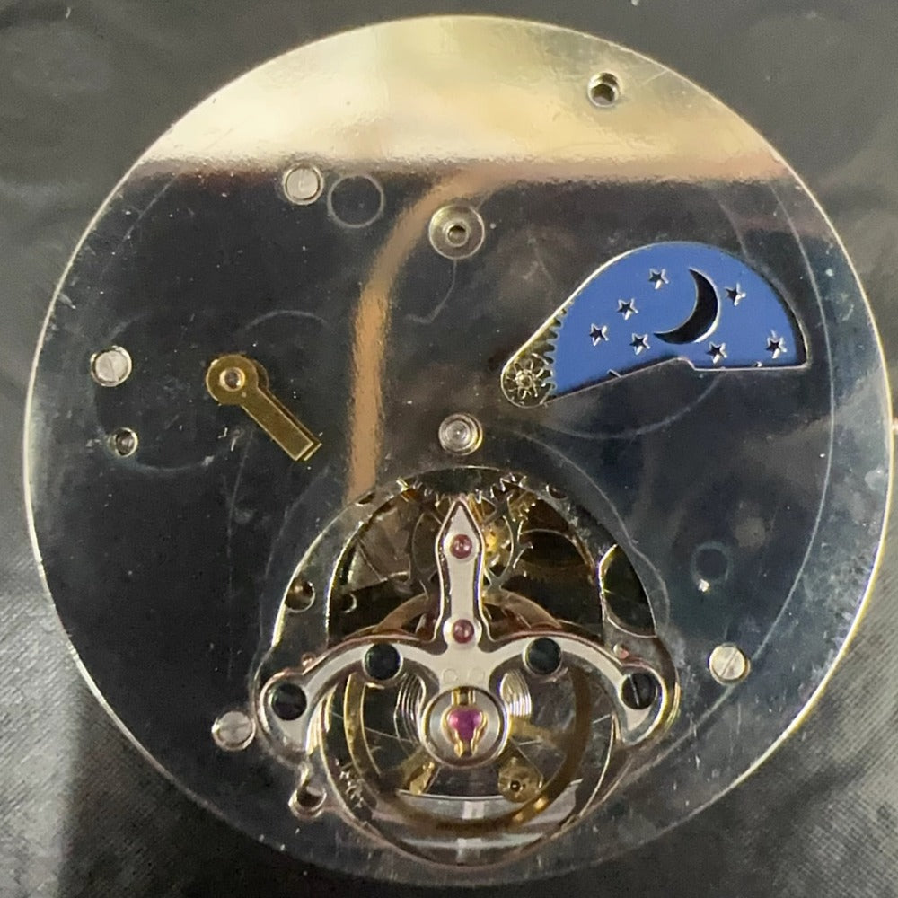 Hangzhou 2837 watch accessory showcasing automatic mechanical movement with flywheel and small second detail