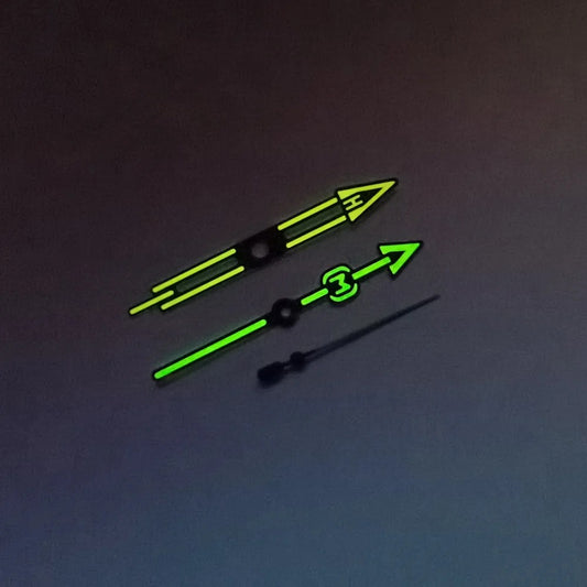 Mod Orange yellow-green luminous pointer watch hand for SEIKO NH35 NH36 4R 7S26 automatic movements.