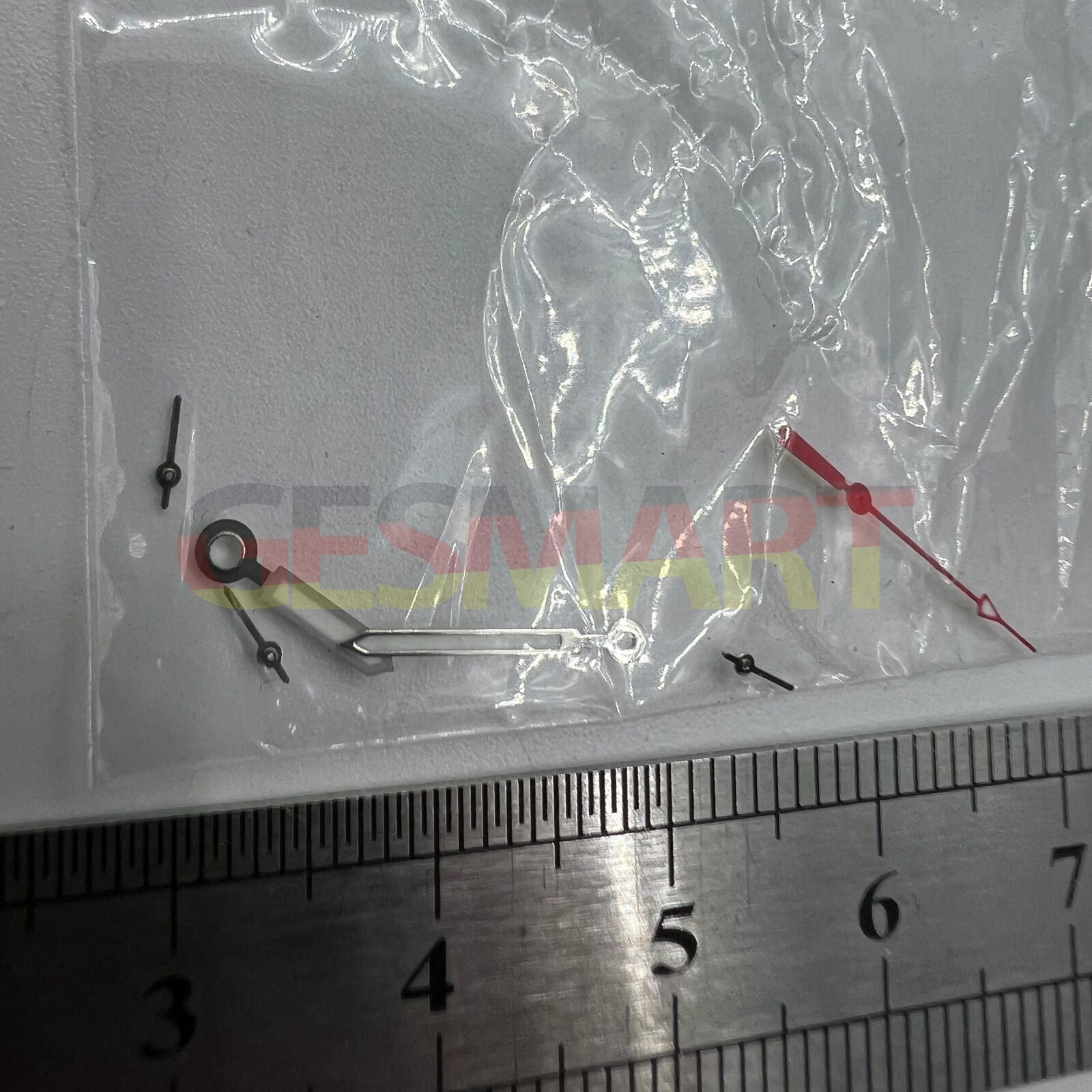 12mm red second hand with silver trim for Miyota OS10 OS20 OS60 OS80 watch movements, precise timing accessory.