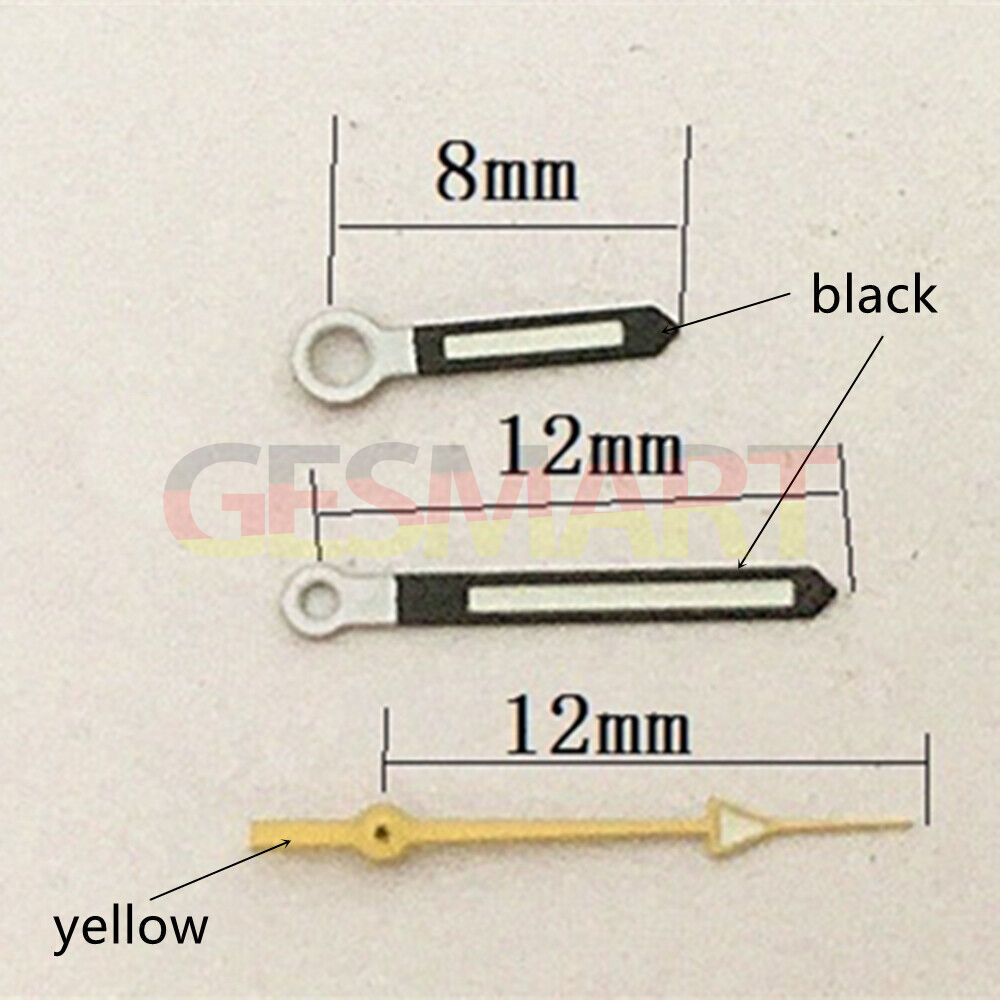 12 mm schwarze Leuchtzeiger für das automatische mechanische Uhrwerk Seagull ST6
