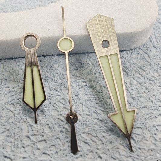 Silver trim C3 green lume watch hands compatible with NH34 NH35 NH36 NH38 NH39 NH70 NH72 movements