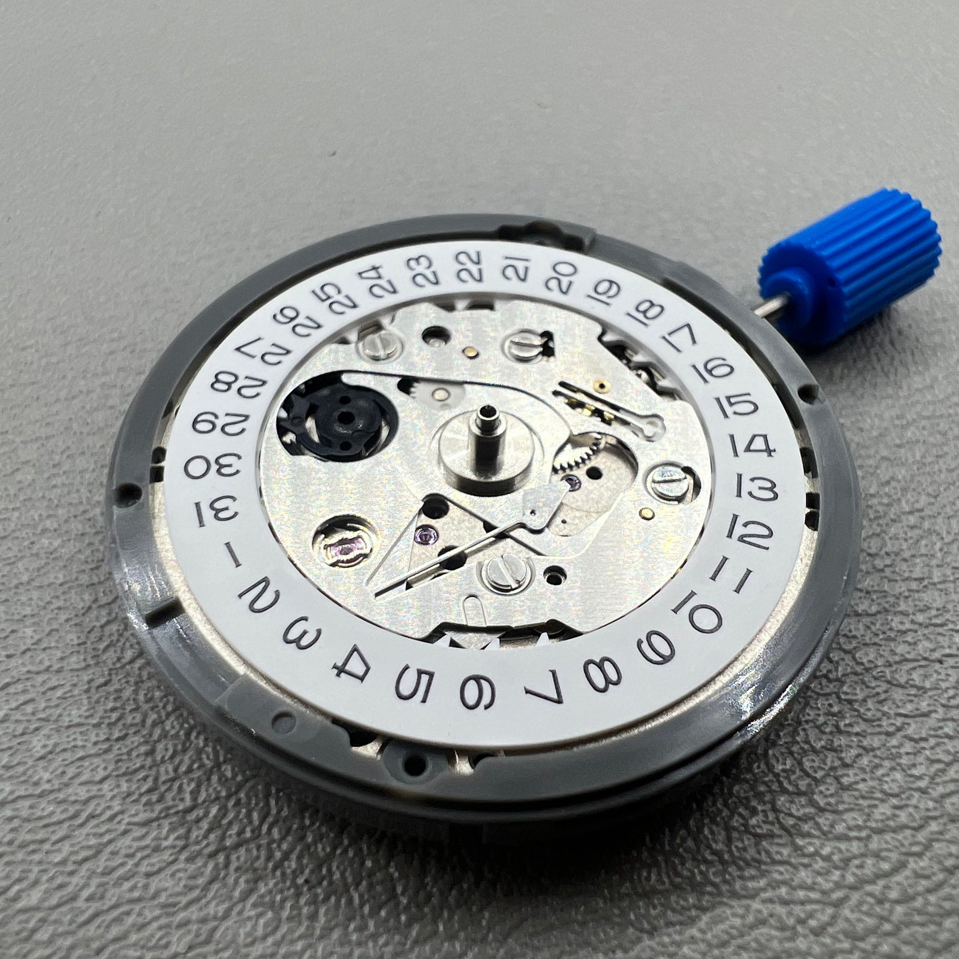 Seiko NH35 automatic watch movement displaying special font details with high accuracy craftsmanship.