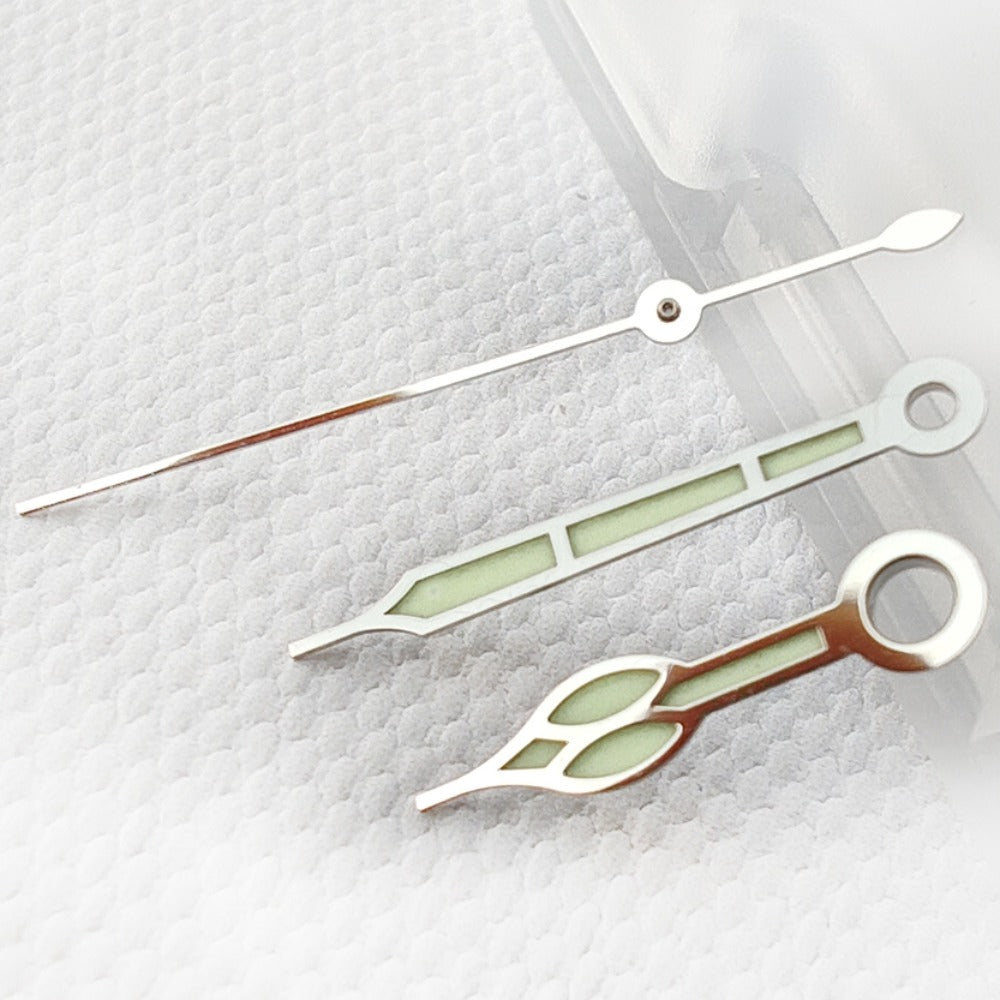 Silver Trim C3 Green Lume Vintage Watch Hands for NH34 NH35 NH36 NH38 NH39 NH70