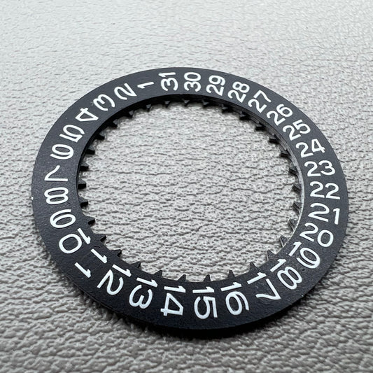 Disk date wheel with blue luminous markers, white font on black background for NH35 NH36 movement