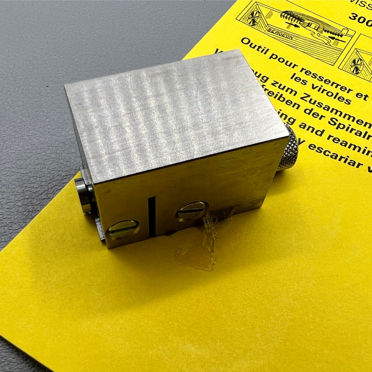 Swiss Bergeon 3007 watch tool for precise collet closing, tightening, and reaming, perfect for watch repair.