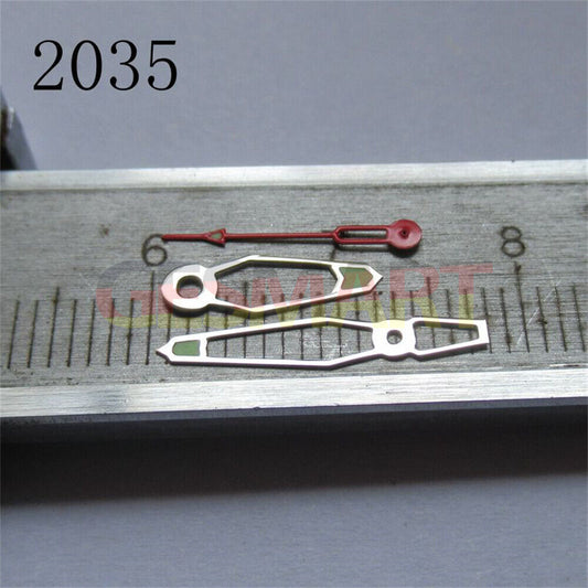 Hollow green luminous watch hands set compatible with Miyota 2035 2115 movements, perfect for watch repairs.