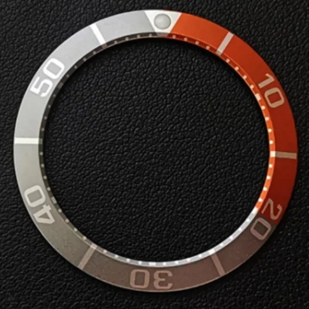 Silver+Red 40mm Slope Aluminum Bezel Insert for SBDC001 003 SBDC 031 033 Watch