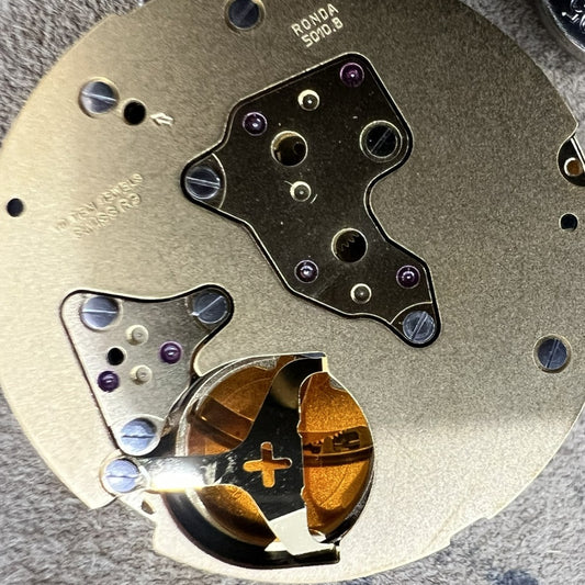 Swiss Made Ronda 5010.B golden quartz movement, precise watch accessory for repairs and upgrades