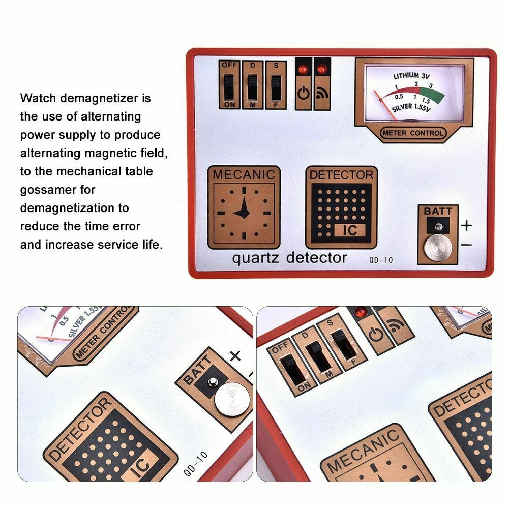 QD-10 Quartz tester, multi-function watch tool for demagnetization and battery check