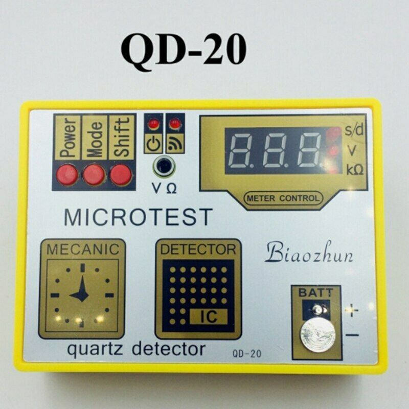 QD-20 Quartz Movement Tester, precise tool for watch battery and movement diagnostics.