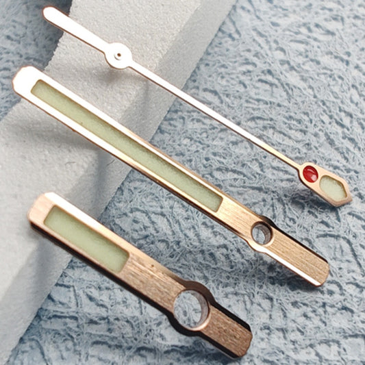 Rose gold 16mm Abalone 6105 C3 green lume watch hands for NH36 NH35