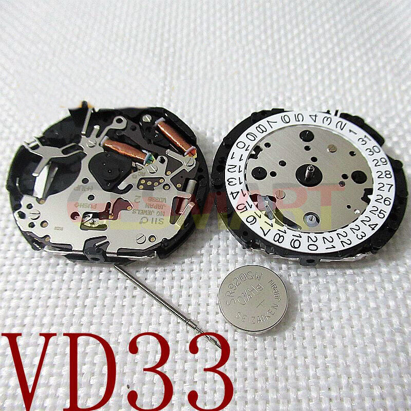 Hattori Epson VD33A quartz watch movement, precision Japanese craftsmanship for watch accessories.