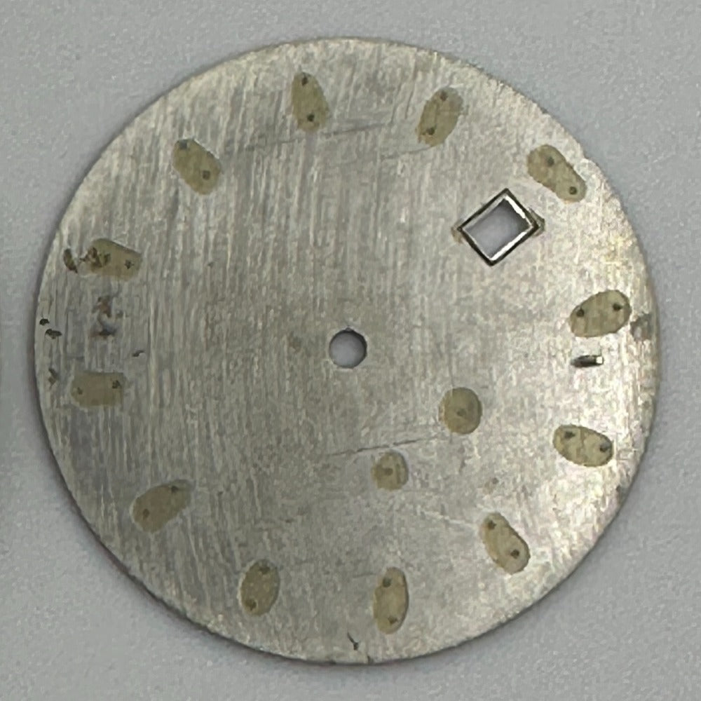 34mm silver dial with silver trim and green lume for Datejust; fits 8215 8200 movements.