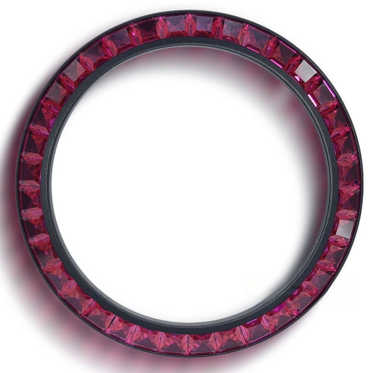 Daytona T-Shaped square purple moissanite watch bezel, elegant design for luxury watch accessories.
