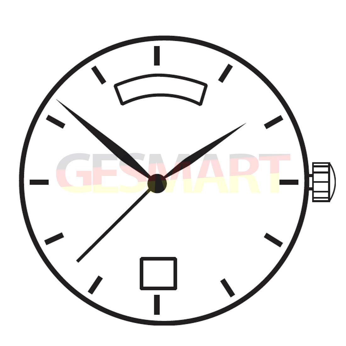 Hattori Epson TMI VJ45 quartz watch movement, precision Japan-made mechanism for accurate timekeeping.
