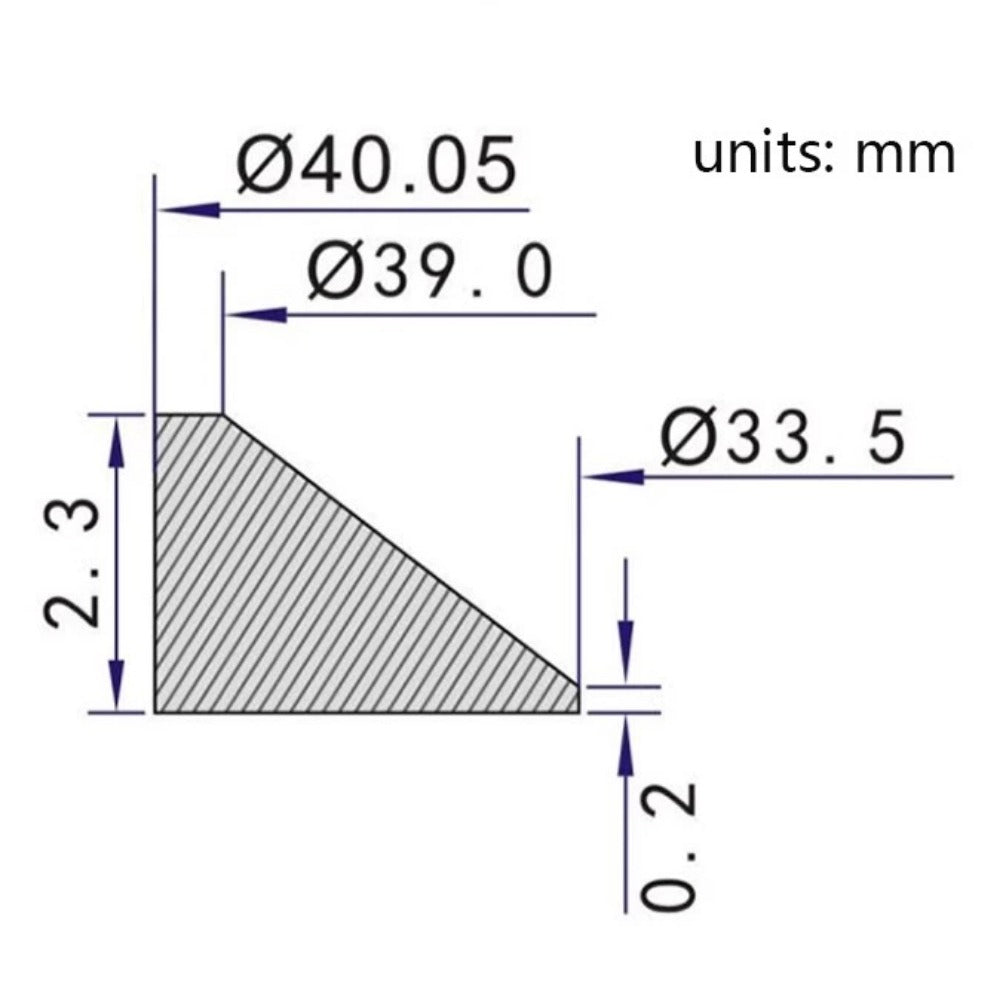 Black plastic chapter ring for watch repair, 33.5x40.05mm durable replacement