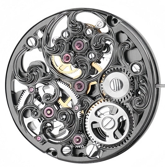 China Made Hangzhou 3451D Mechanical Movement 2 Hands Hollow Hand Winding Flywheel