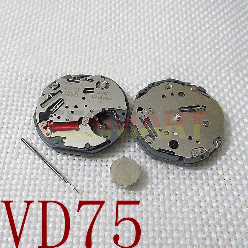 Hattori Epson VD75 quartz watch movement, Japan-made, precise and reliable for watch accessories.