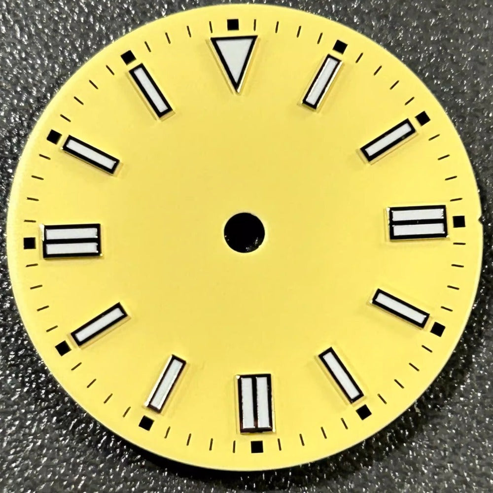 28.5mm Blue Lume Yellow Watch Dial For ETA2836 2824 Miyota 8205 8215
