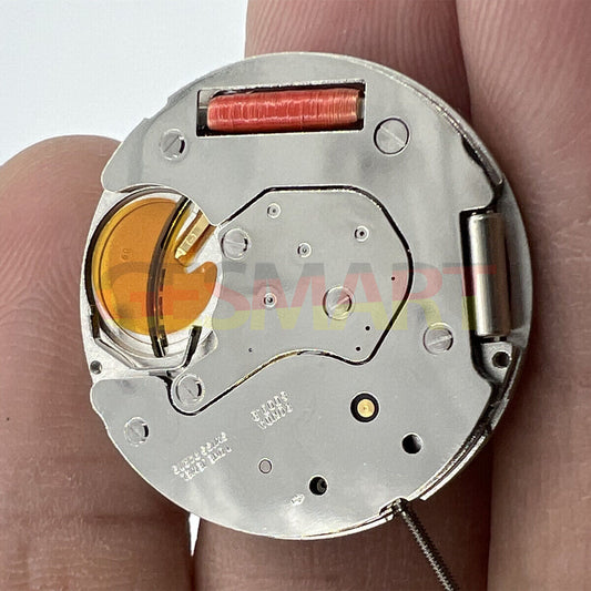 Ronda 6003B Swiss quartz watch movement with date at 12, ideal for watch repair parts.