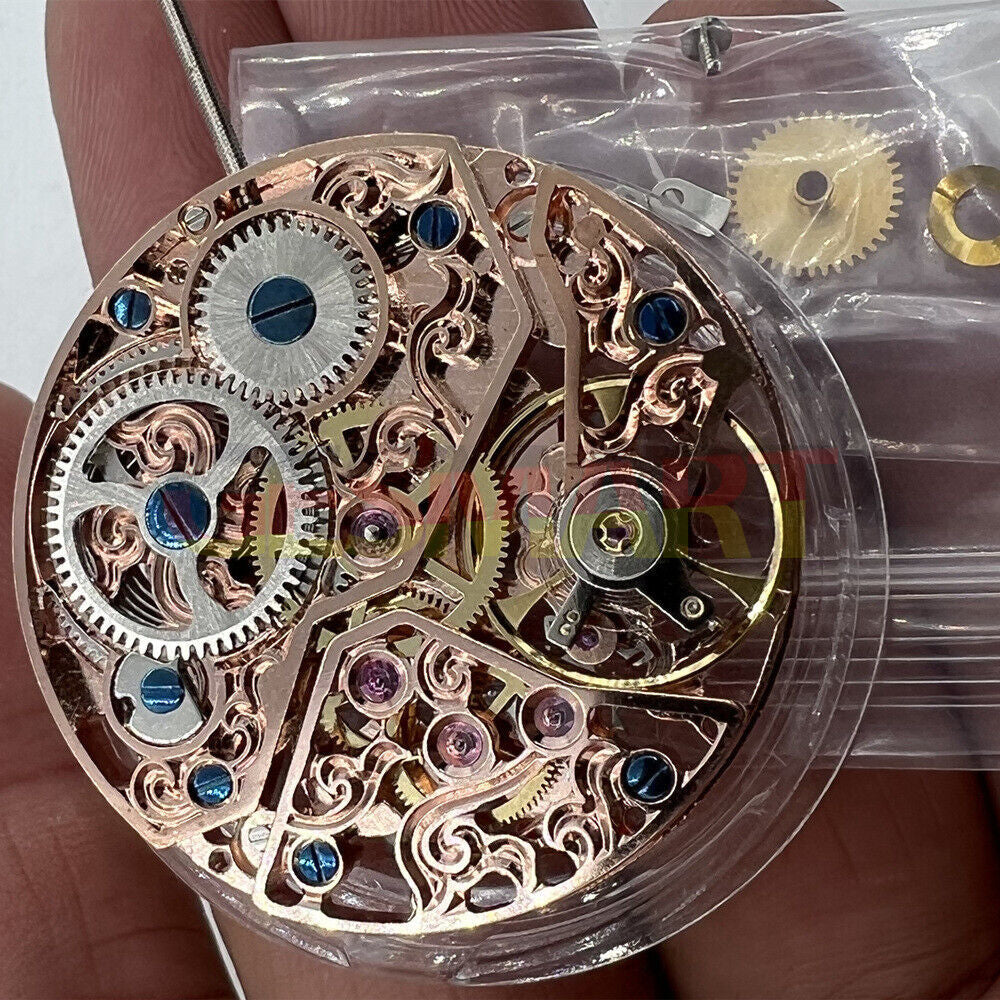 China Made ST3600 6497 carved hollow manual mechanical watch movement highlighting intricate craftsmanship and precision.