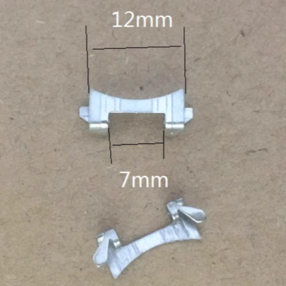 12x7mm Silver S/S Curved End Links Spring Bars Bracelet Watch Band Strap#88