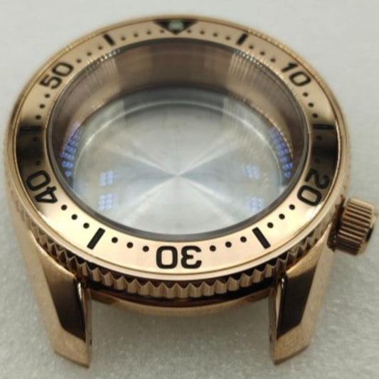 Rose gold 42mm polished watch case for SPB185/SPB187J1 with NH35/36/4R/6R movements, Seiko compatible.