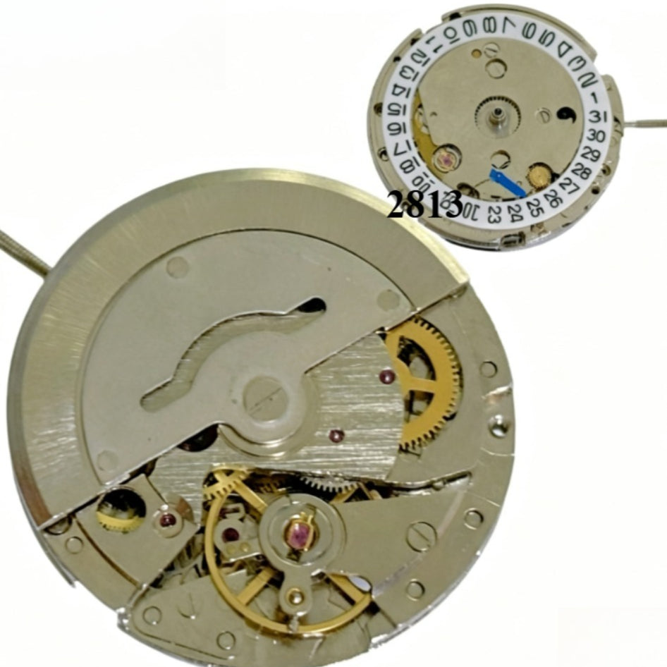 Chinese 2813 8205 Automatic Mechanical Movement Date At 3 Golden Wheel Second@6