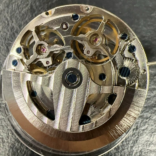 Shanghai JH4033 mechanical watch with hollow dial and double balance, multifunctional design