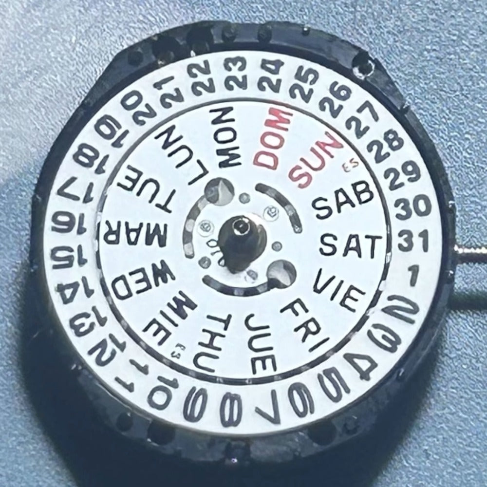 Japan Made TMI PC23A 3 Hands Quartz Movement Double Calendar Enlish Disk