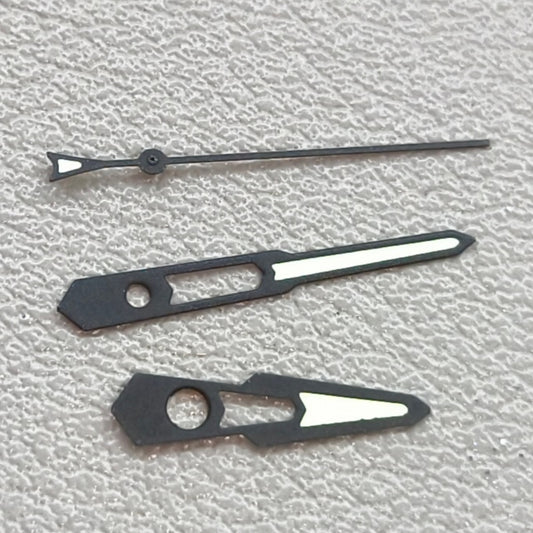 2 Sets Green Lume Matted Black Trim Hollow Watch Hands for NH35 NH36 Movement
