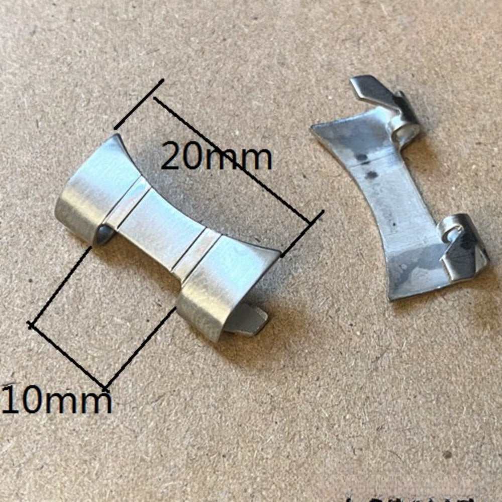 20x10mm Silver Matted Curved End Links Spring Bars Bracelet Watch Band Strap#1024