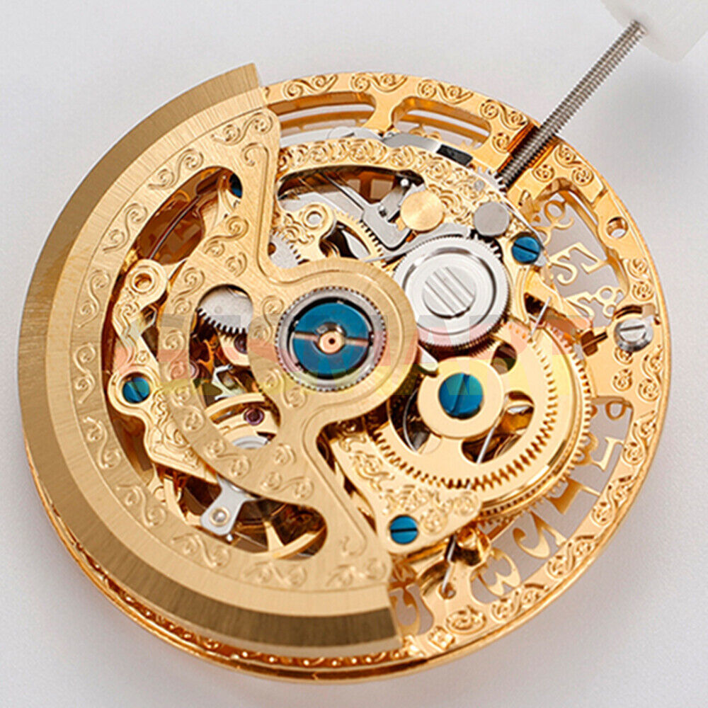 Golden Hollow Calendar watch by HZ27AOB featuring automatic mechanical movement and Chinese craftsmanship.