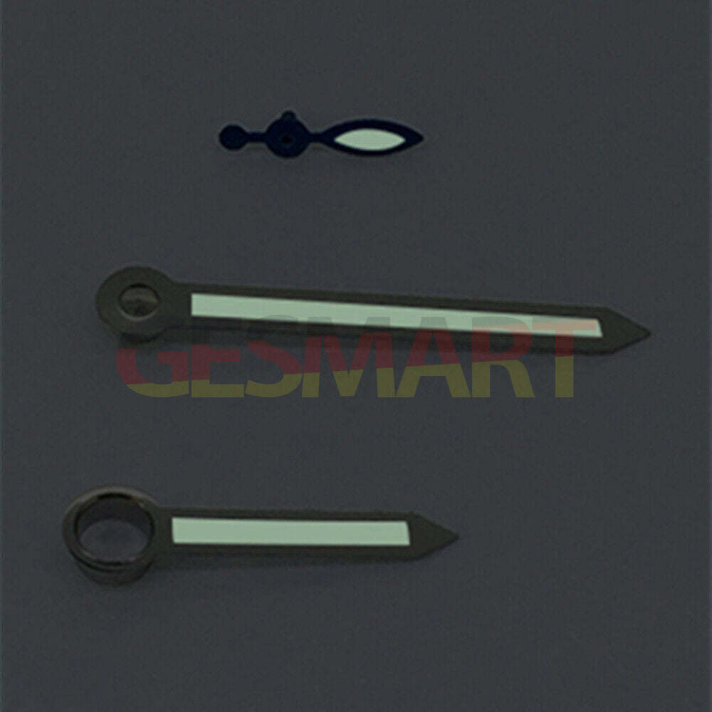 Silver Trim Arrow Shaped Green Lume Watch Hands for ST3600/ST3620/ETA6497/6498