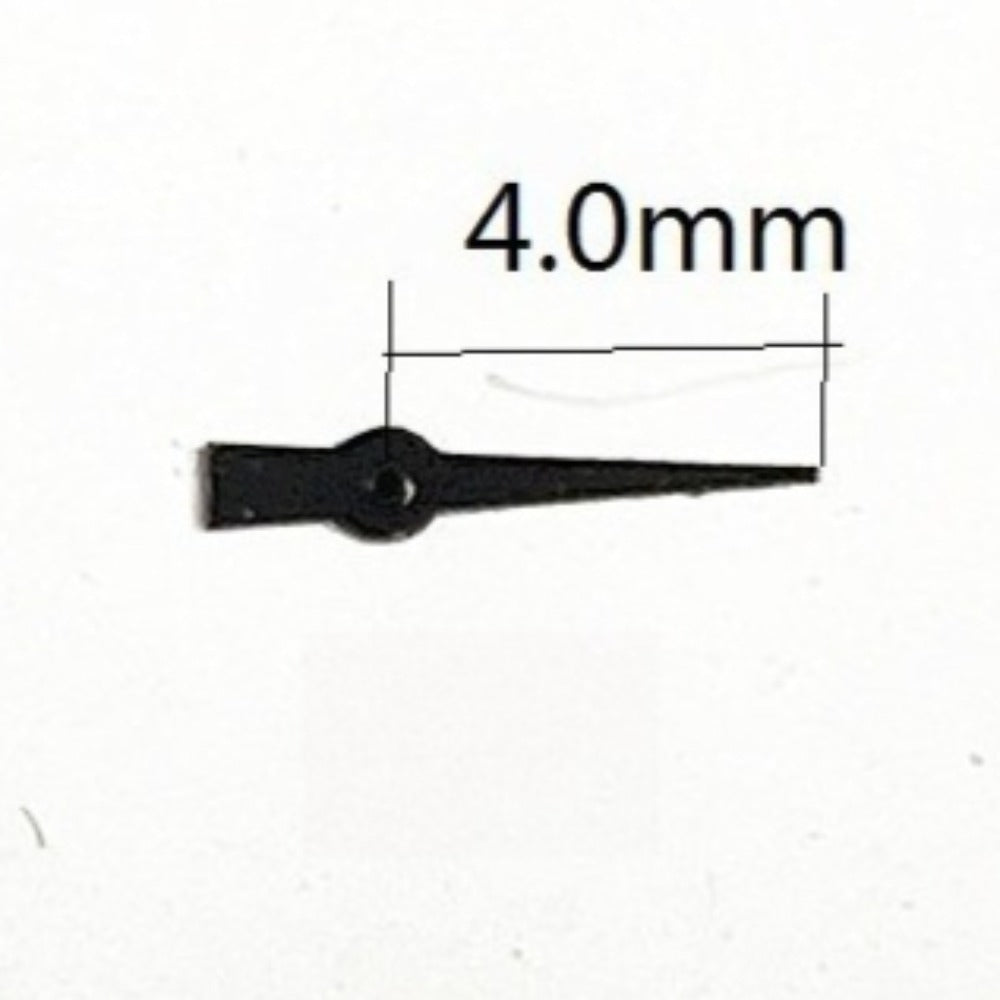 Set of 3 black 4mm small seconds hands for Miyota 2035 multifunctional watch movements.