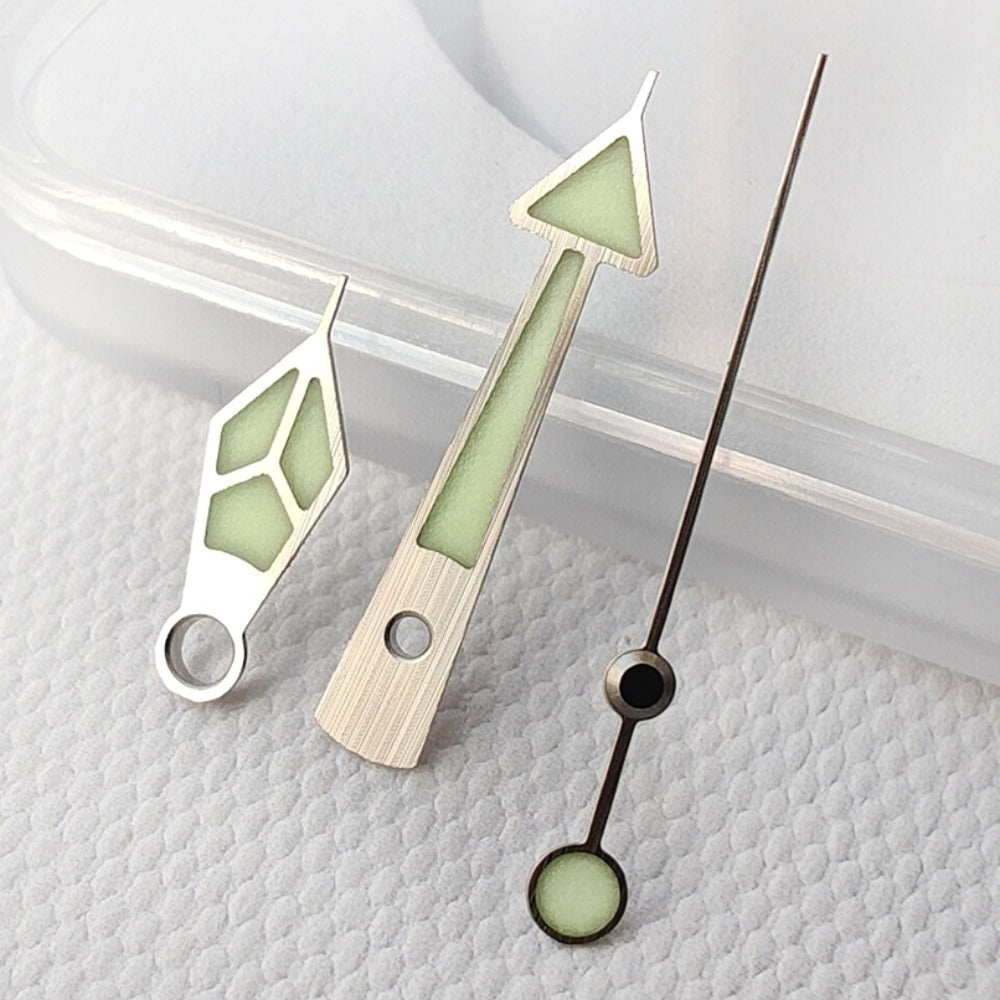 Silver Trim C3 Green Lume Vintage Watch Hands for NH34 NH35 NH36 NH38 NH39 NH70