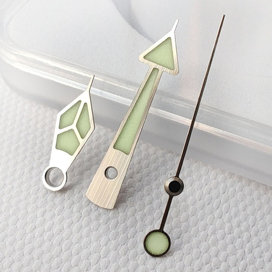 Silver trim C3 green lume vintage watch hands for NH34 NH35 NH36 NH38 NH39 NH70 movements