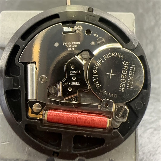 Swiss Made Ronda 515 quartz movement with black dial and single calendar at 6 o?clock