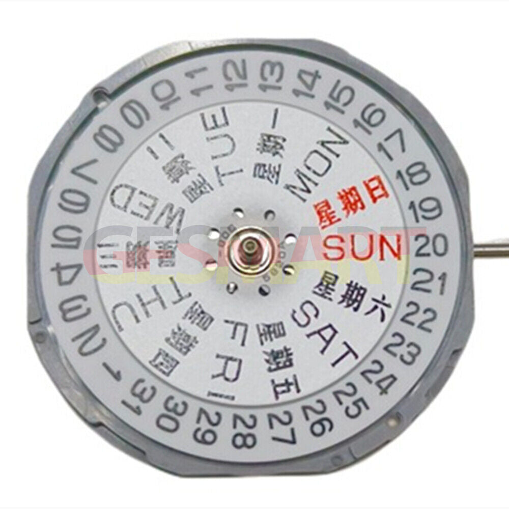 Miyota 1M02 Japan Quartz Movement 3 Hands Date@3 Day Date English&Chinese Dial