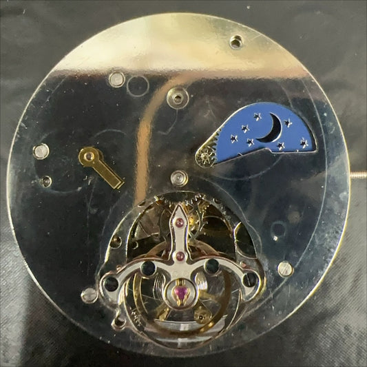 Hangzhou 2837 tourbillon watch showing automatic mechanical movement and small second hand by Hangzhou.