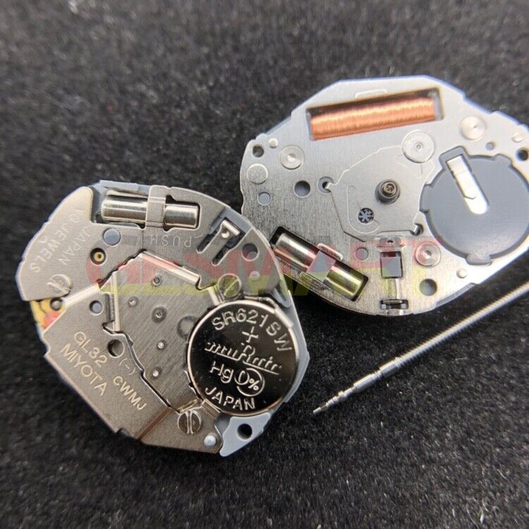 Miyota GL32 Japan Quartz Movement watch mechanism with 3 hands, precision timekeeping by Miyota.