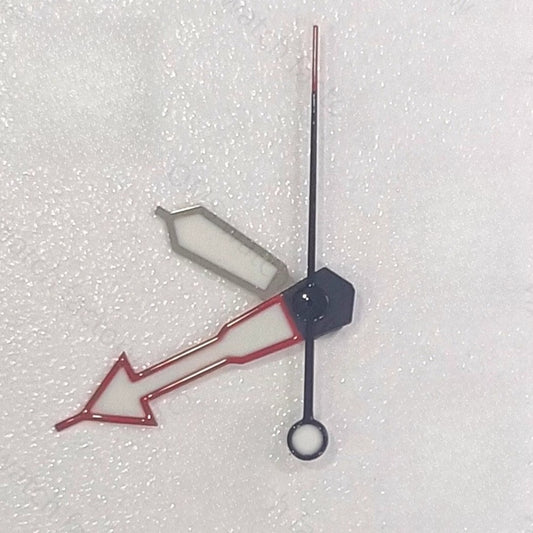 8X13X14mm Red+Silver Trim Arrow Shape Watch Hands For NH35 NH36