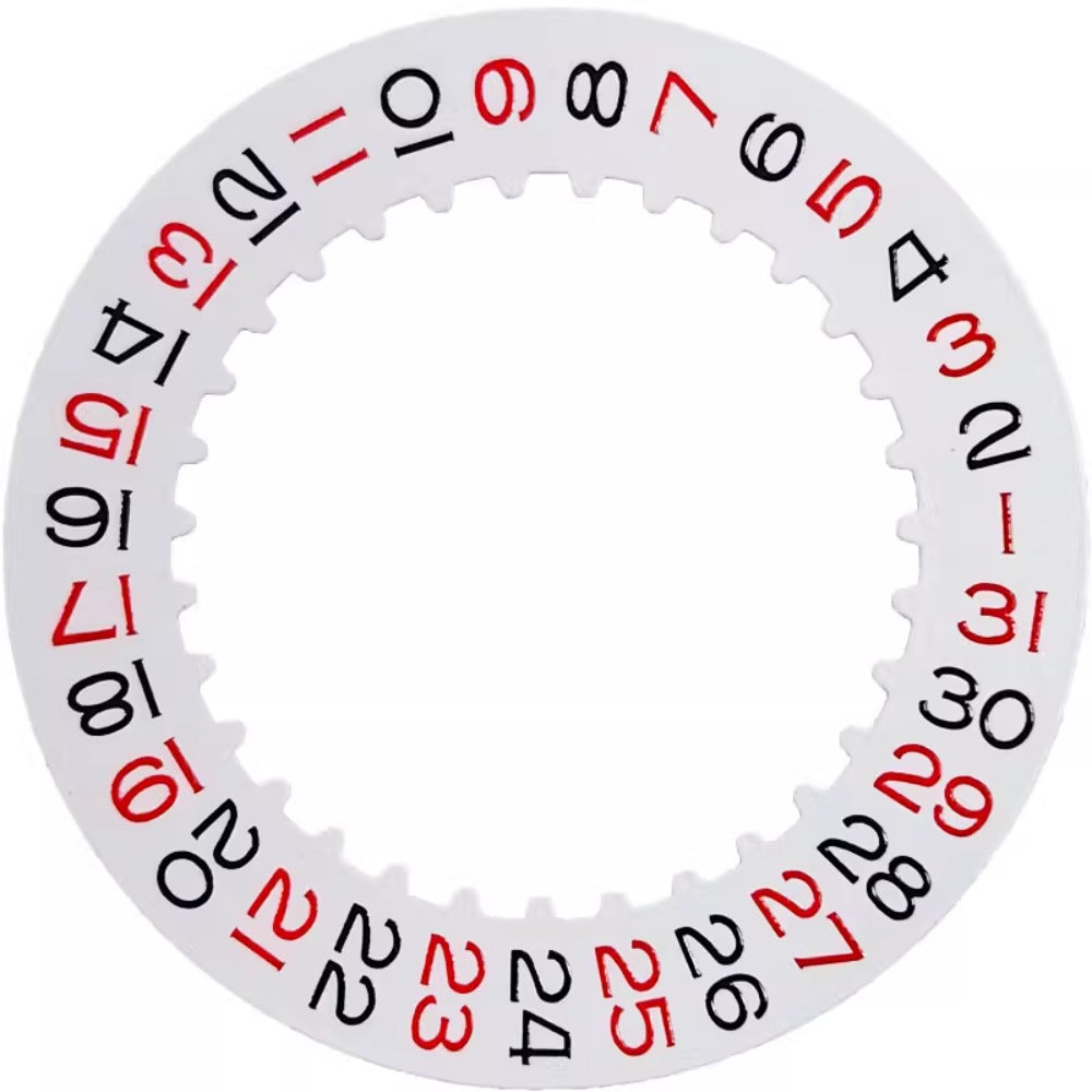 Vintage Red Odd Number White Date Disk Wheel Generic for 3235 3285 Mechanical