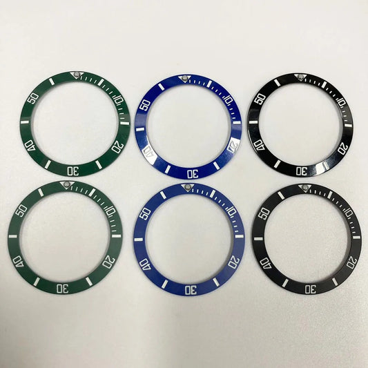 Sloping 40x31.8mm ceramic bezel insert with super luminous feature for divers watches replacement.
