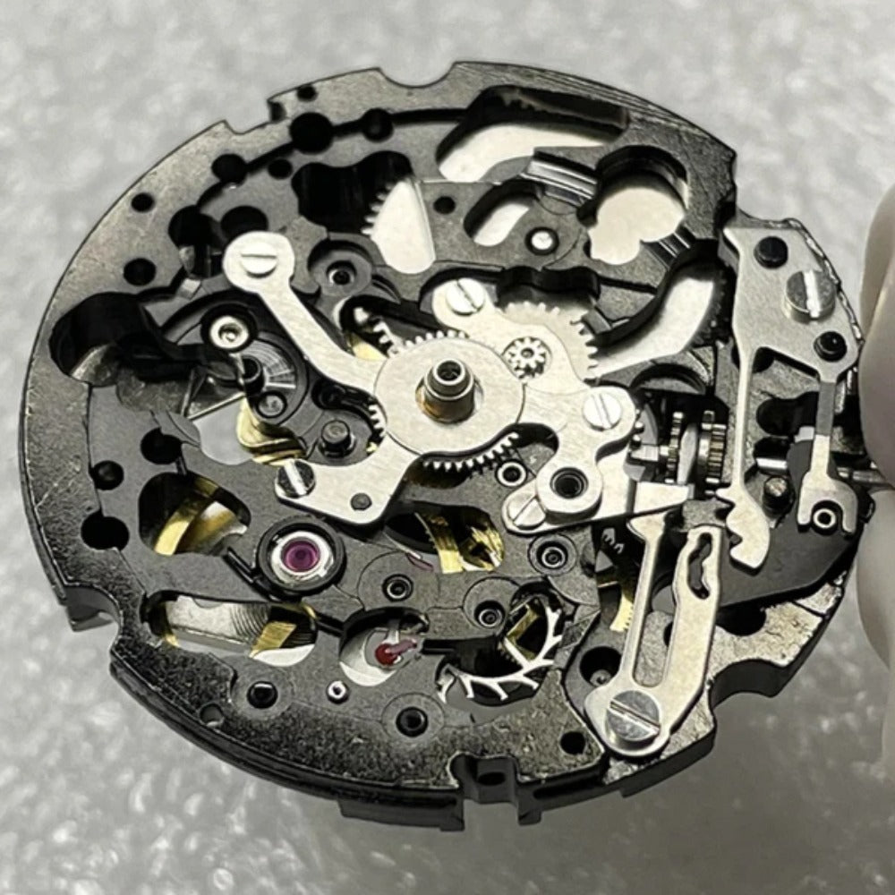 Mouvement mécanique automatique Miyota Black+Silver Hollow 8N24 fabriqué au Japon