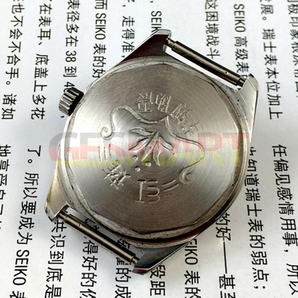 HONGLIAN manual mechanical watch featuring silver nail markers, round silver case, and sleek silver dial for classic style.