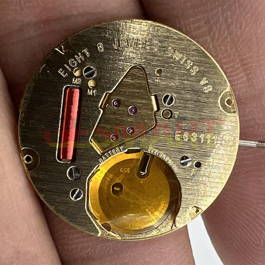 ETA E63.111 Swiss made quartz watch movement with 3 hands and date display at 6 o?clock.