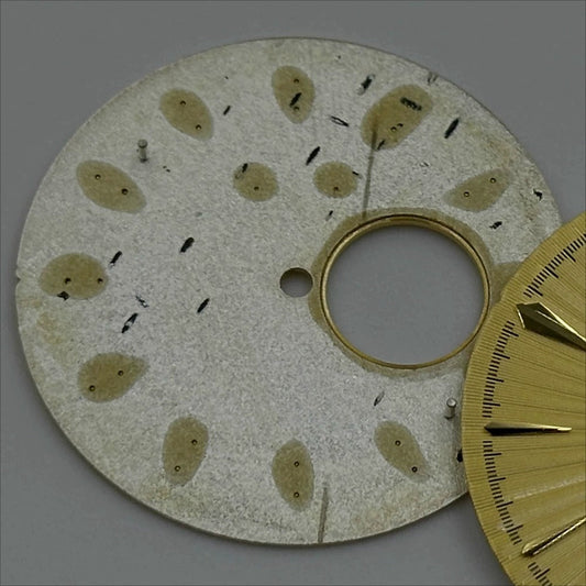 Golden 35mm cocktail watch dial by Modified, designed for NH39 movement with no lume accents