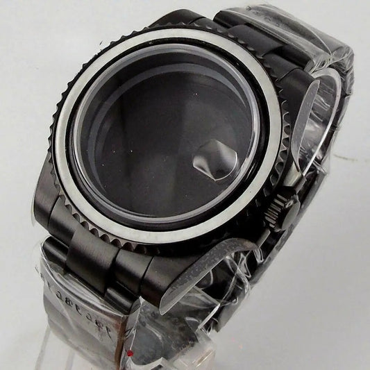 40mm Sapphire Glass Black PVD Watch Case fit NH35 NH36 Miyota 8215 2813 ETA2824